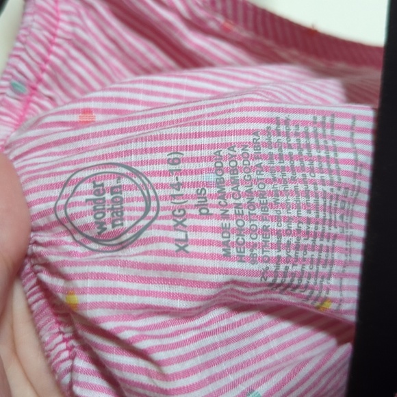 3 for $10 Bundle Sale! Wonder Nation Pink and White Dress Swiss Dots XL 14/16 - Picture 2 of 4